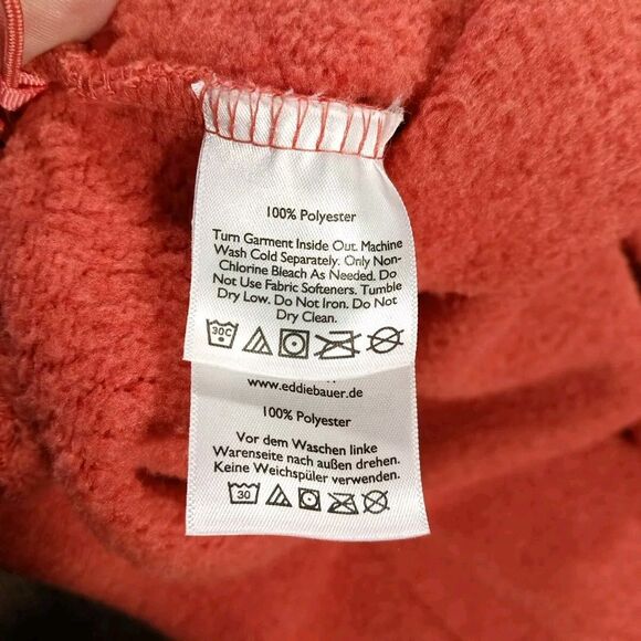 Eddie Bauer 2XL Sweatshirt Top Fleece Shirt Orange Pullover Snap Neck - Picture 3 of 9